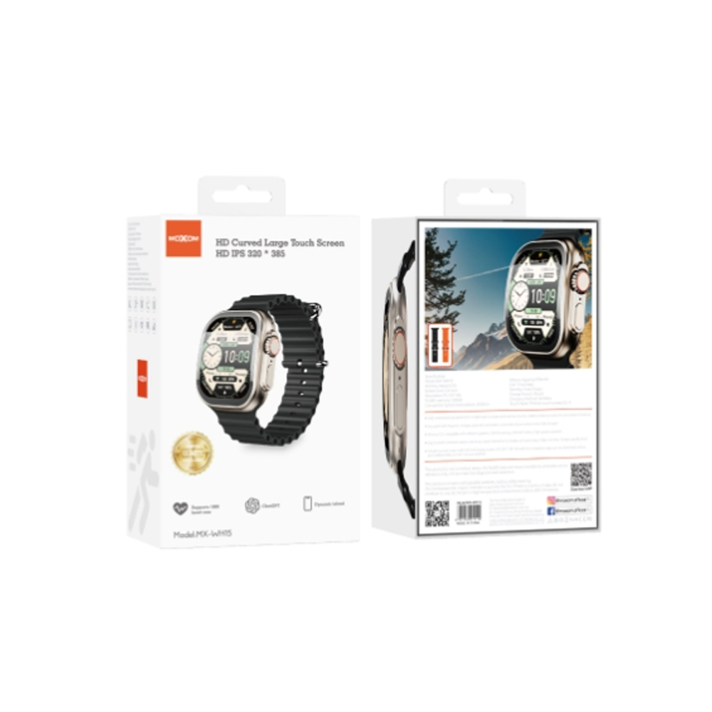 Часы умные Moxom, MX-WH15, цвет: чёрный