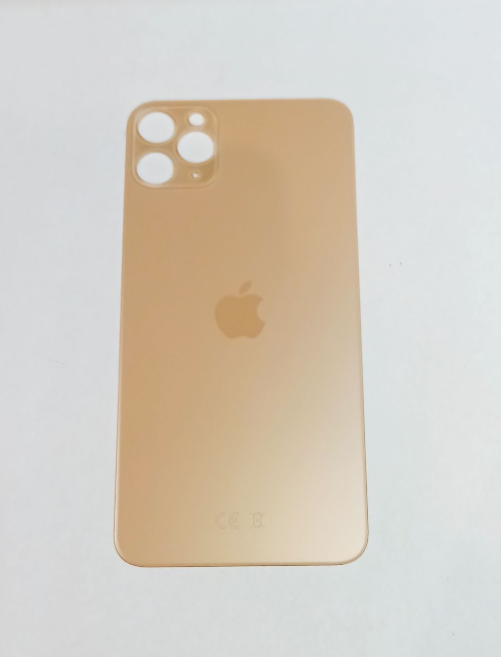 Задняя крышка для iPhone 11 PRO MAX золото (стекло, широкий вырез под камеру, логотип)