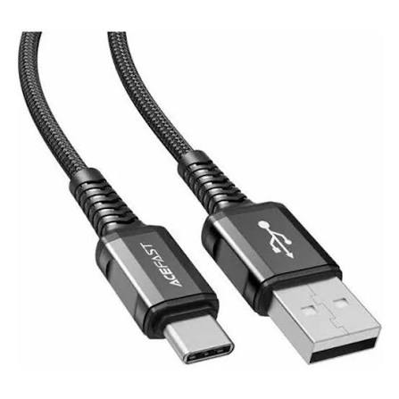 Кабель USB – Type-C Acefast C1-04 (3A, оплетка нейлон, 1.2 м) Черный