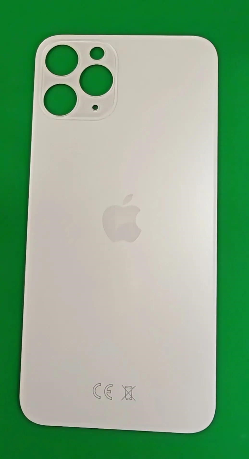 Задняя крышка для iPhone 11 PRO Белый (стекло, монолит, широкий вырез, логотип) – OR