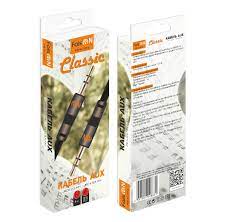 Кабель AUX, Jack 3,5mm(m) – Jack 3,5mm(m) FaisON FS-K-474, Classic, 1.0м, плоский, силикон, черный