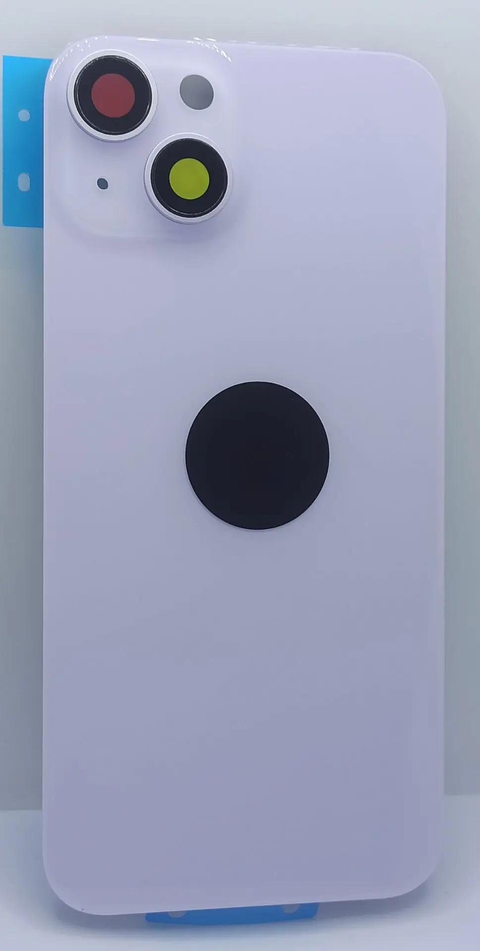 Задняя крышка для iPhone 14 Фиолетовый в сборе со стеклом камеры (стекло, монолит, MagSafe, логотип) – OR