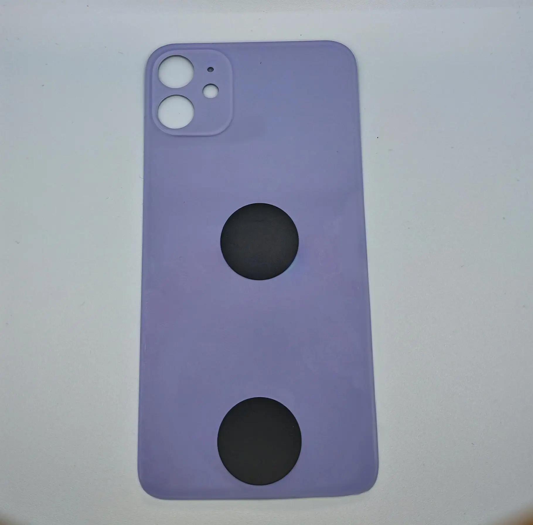 Задняя крышка для iPhone 11 Фиолетовый (стекло, монолит, широкий вырез под камеру, логотип) – OR