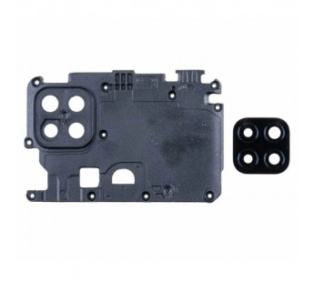 Стекло камеры для Xiaomi Redmi 9C в сборе с рамкой Черный