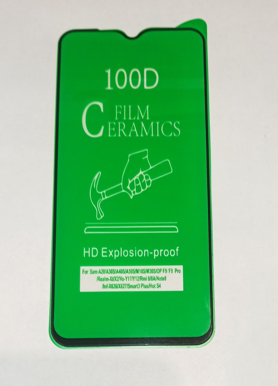 Защитное стекло “Полное покрытие” Samsung A205F/A305F/A307F/A505F/M215F/M307F/M315F/Honor 9A чёрный,керамика