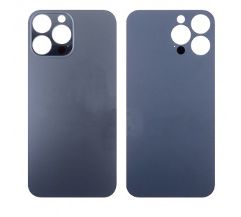 Задняя крышка для iPhone 13 Pro Max серый (стекло, широкий вырез под камеру, логотип) OR