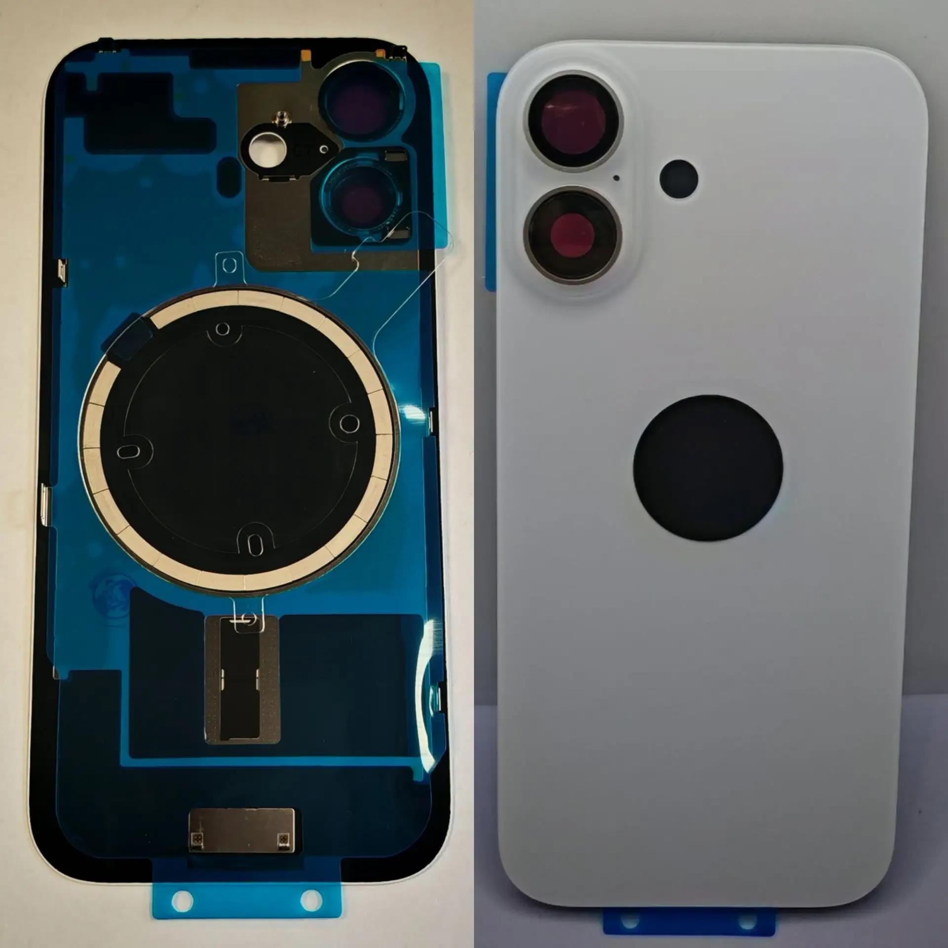 Задняя крышка для iPhone 17 (A3520) в сборе со стеклом камеры Белый (стекло, монолит, MagSafe, логотип) – OR