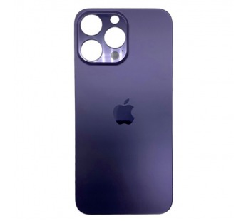 Задняя крышка для iPhone 14 Pro Max фиолетовый (стекло, широкий вырез под камеру, логотип)