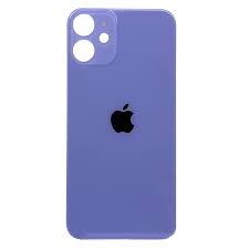 Задняя крышка для iPhone 12 mini фиолетовый (стекло, широкий вырез под камеру, логотип)