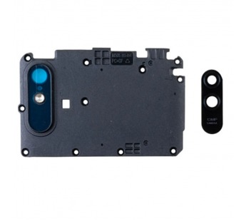 Стекло камеры для Xiaomi Redmi 9A в сборе с рамкой Черный