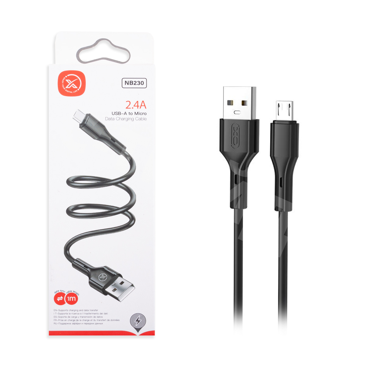 Кабель USB – Micro USB XO NB230 (2.4A) Черный