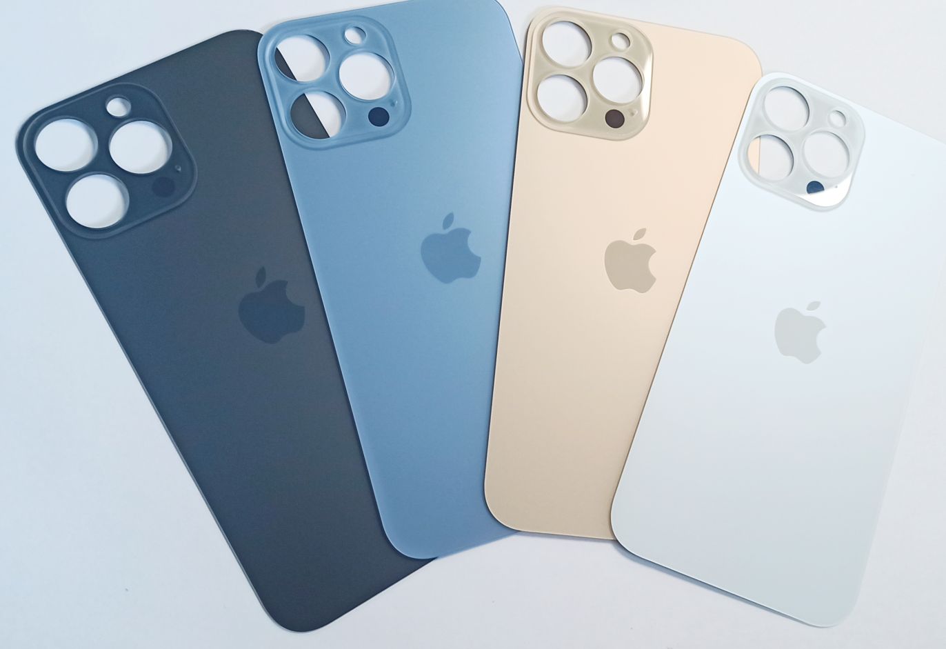 Задняя крышка для iPhone 13 Pro Max Голубой (стекло, широкий вырез под камеру, логотип) – OR