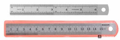 Линейка металлическая железная 15см