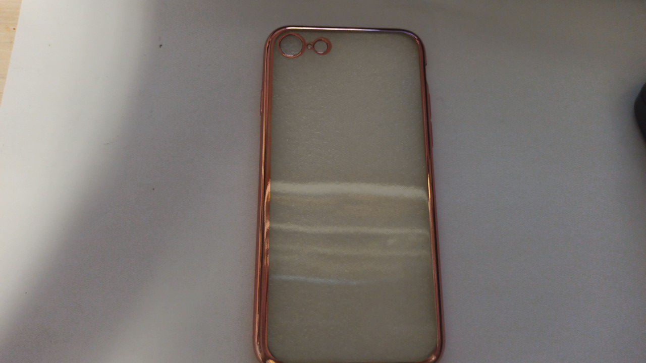 Чехол задняя накладка iPhone 7/8/SE 2020 (4.7) с хром.контуром rose