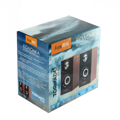 Колонка компьютерная FaisON, FT-616, 2.0, цвет: коричневый