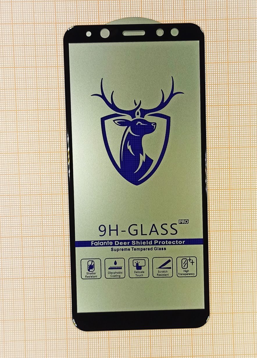 Защитное стекло “Премиум” для Samsung A600 (A6 2018) Черное