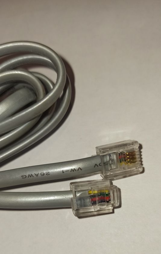 Кабель RJ-11(6P-4C) awm e201188 style 20251 60C 150v vw-1 26awg Серый 3.0 м(Телефонный шнур, удлинитель)