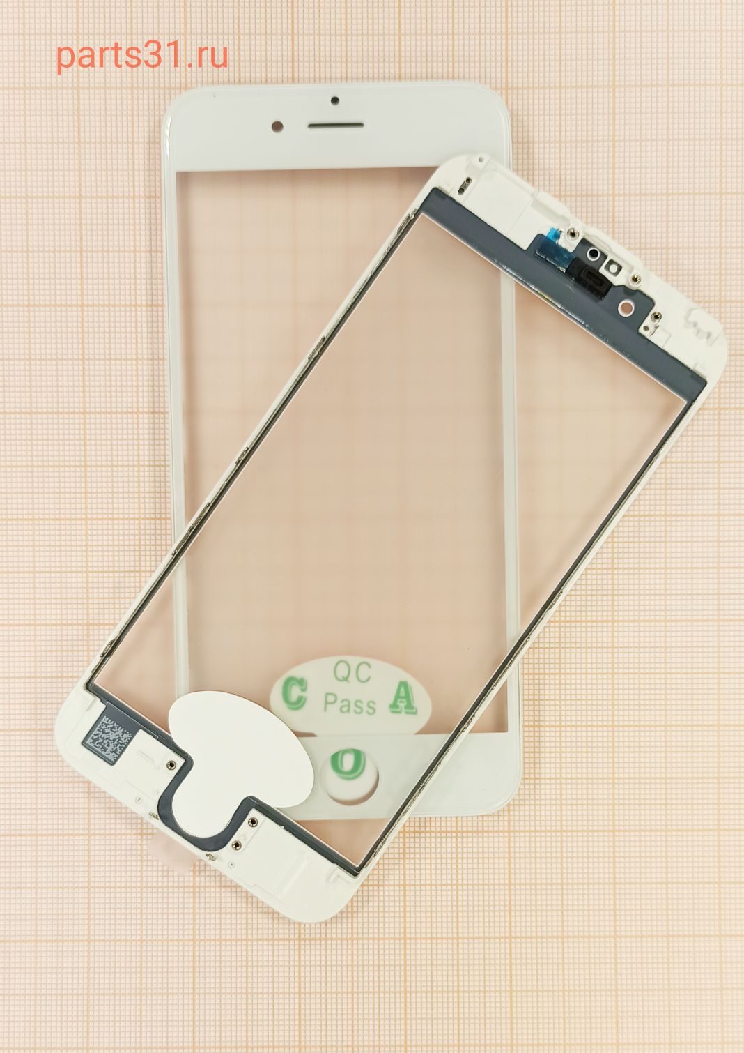 Стекло для переклейки iPhone 6S в сборе с рамкой и OCA пленкой Белый