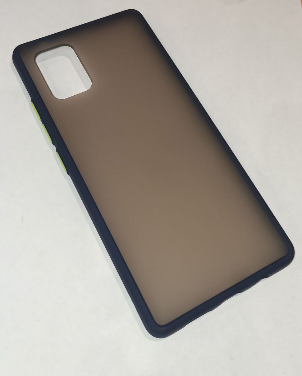 Чехол задняя накладка Samsung Galaxy A715 (A71) SHELL, пластик, силикон, матовая, цвет: синий