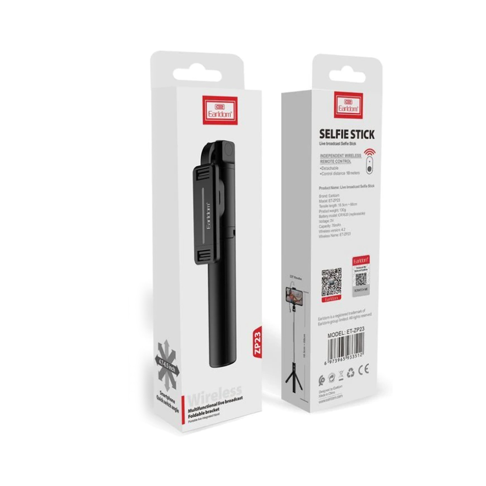 Монопод для селфи Earldom, ET-ZP23, цвет: чёрный Bluetooth/штатив