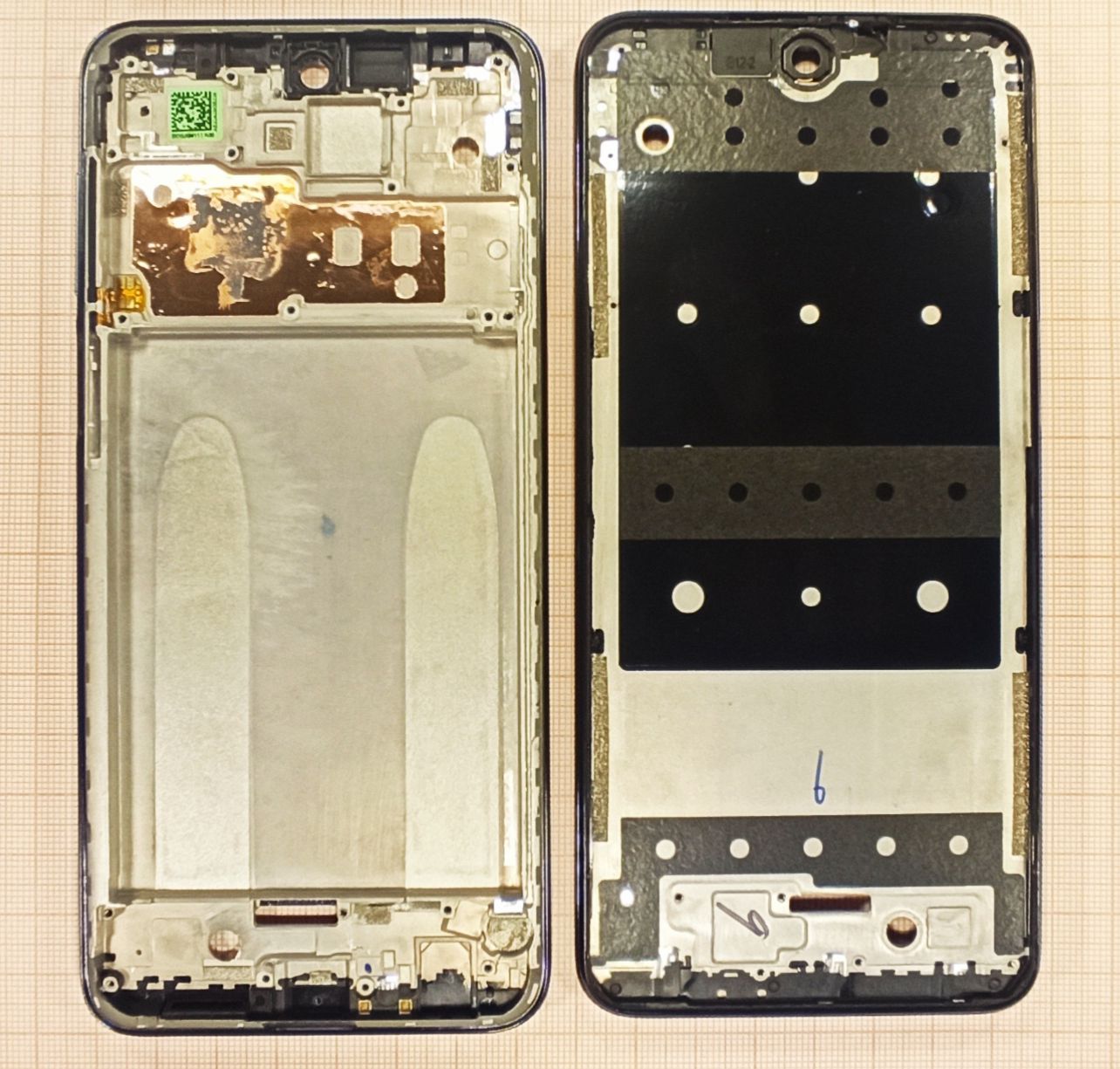 Рамка дисплея для Xiaomi Redmi Note 9S/ Note 9 Pro (M2003J6A1G/M2003J6B2G) Серый