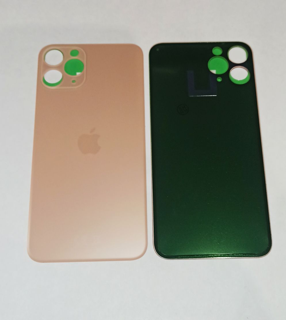 Задняя крышка для iPhone 11 PRO золото (стекло, широкий вырез под камеру, логотип)OR