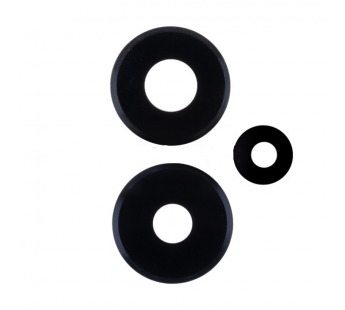 Стекло камеры для Xiaomi Redmi Note 13 Pro 4G (23117RA68G) (комплект 3 шт.) Черный