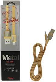 Кабель USB – Lightning ( 8 pin для iPhone ) Remax RC-044i Metal (плоский)  Золото