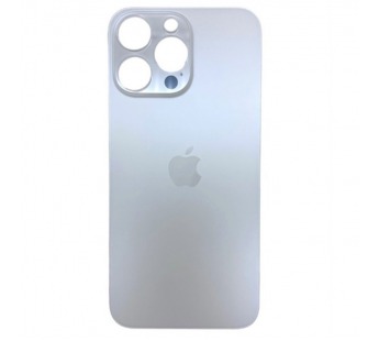 Задняя крышка для iPhone 14 Pro Max белый (стекло, широкий вырез под камеру, логотип) OR