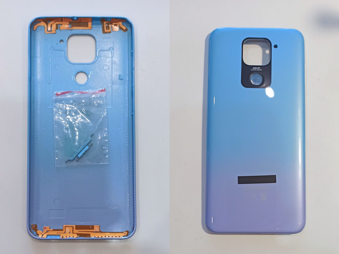Задняя крышка для Xiaomi Redmi Note 9 Белый(Голубой)