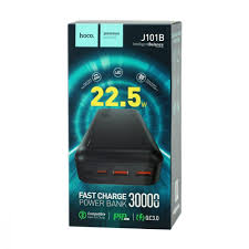 Внешний Аккумулятор (Power Bank) 30000 mAh Hoco J101B (22.5W, QC3.0, PD, 2USB, MicroUSB, Type-C, LED индикатор) Черный