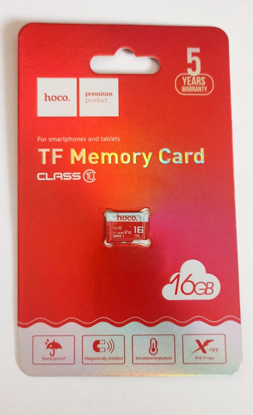 Карта памяти microSDHC 16GB Class 10 Hoco без адаптера
