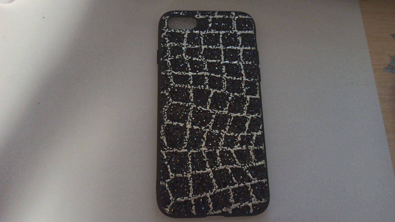 Чехол задняя накладка iPhone 7/8/SE 2020 (4.7) с пайетками черный