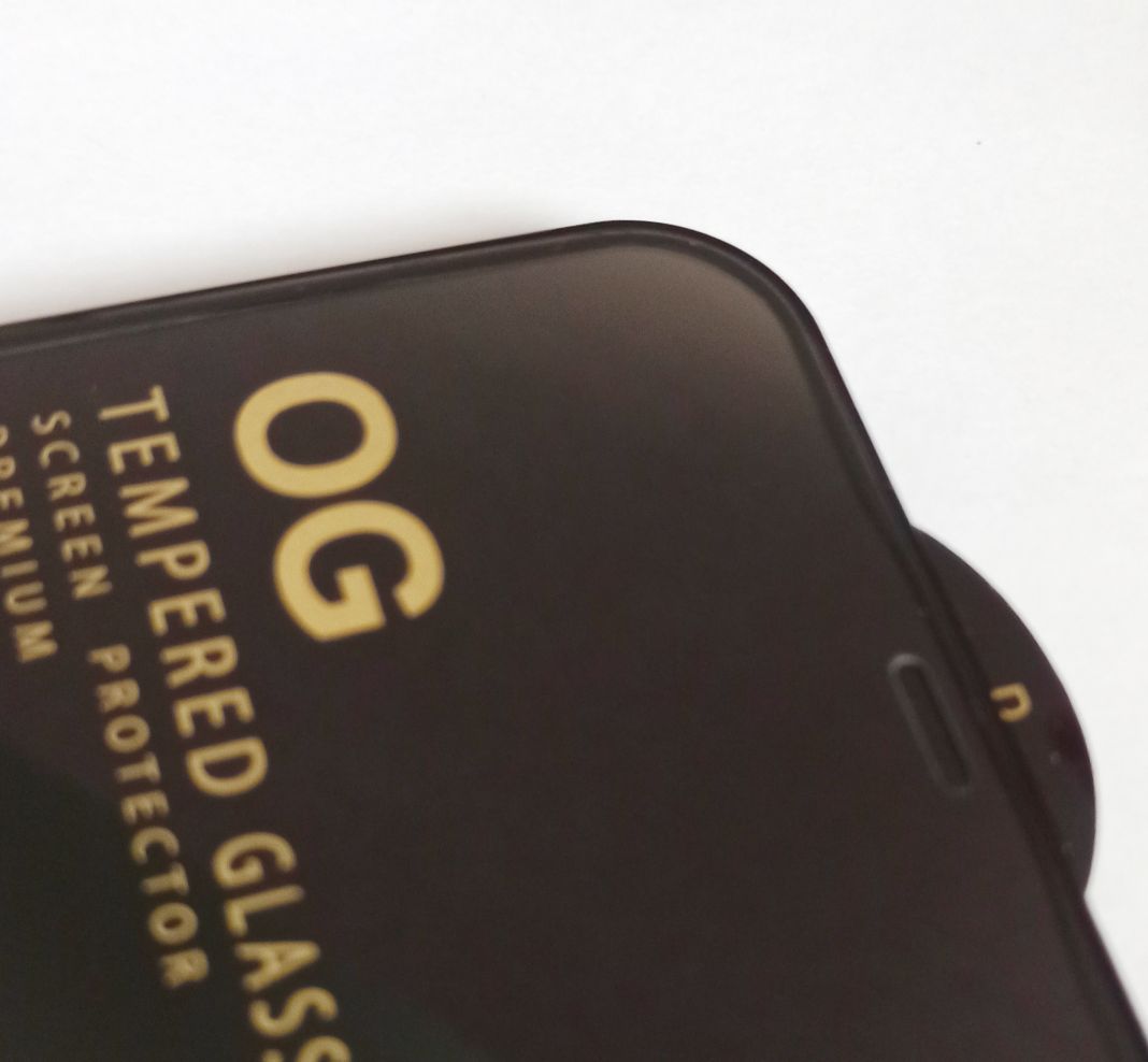 Защитное стекло для iPhone 12 Pro Max “С бортиком” OG, Anti-Shock,чёрный