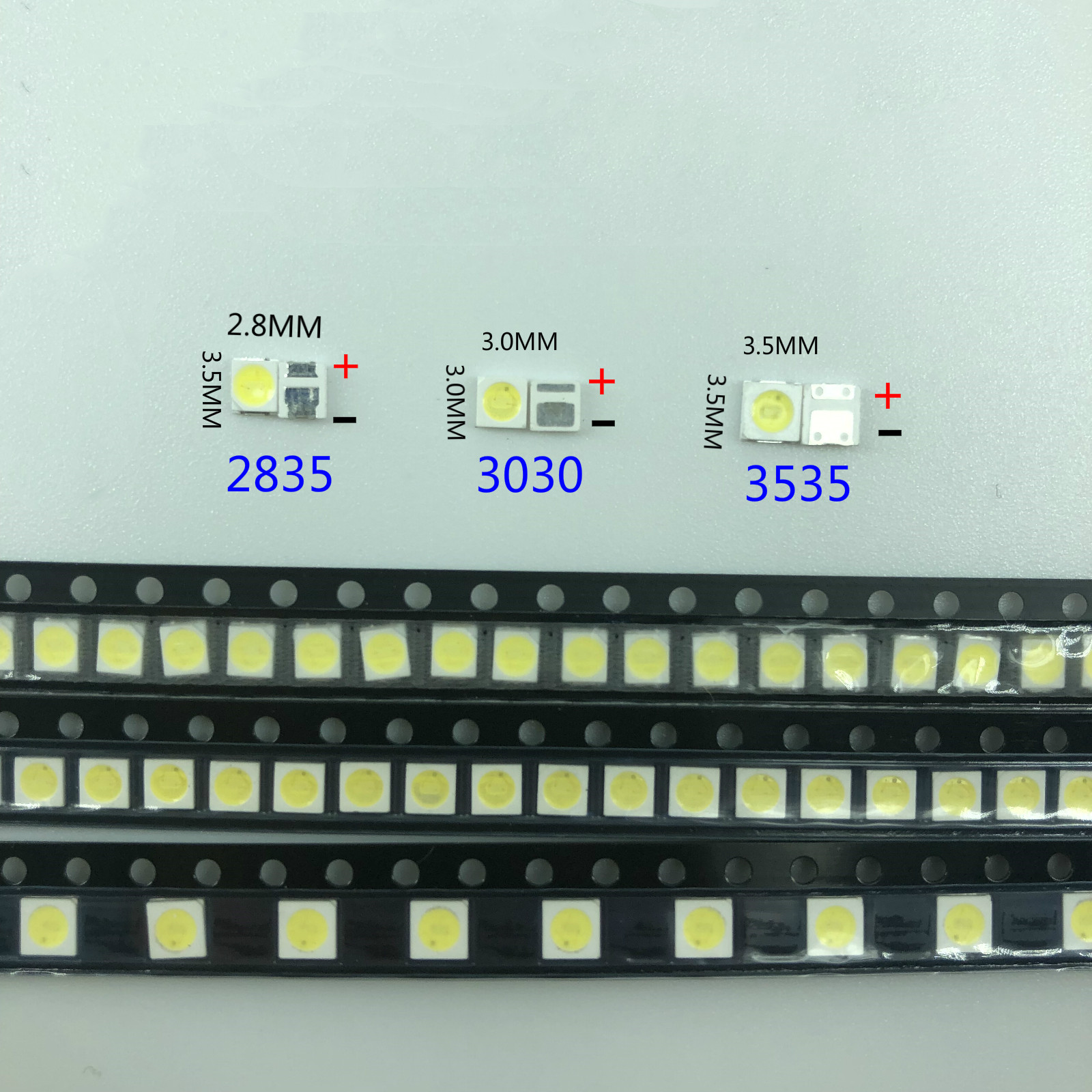 Светодиод для ремонта LED подсветки TV – SMD 3030 3V 1W Холодный Белый (комплект 10 шт.)