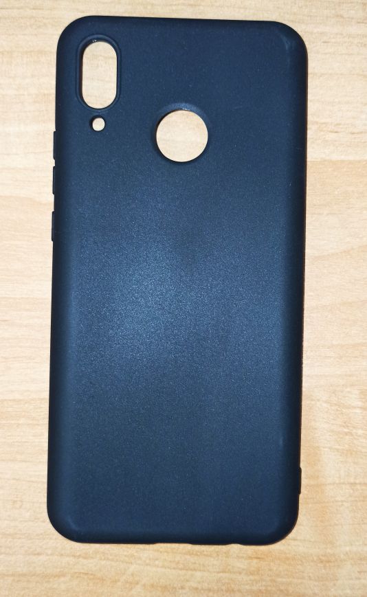 Чехол силиконовый Huawei Nova 3/3i, черный со шнурком