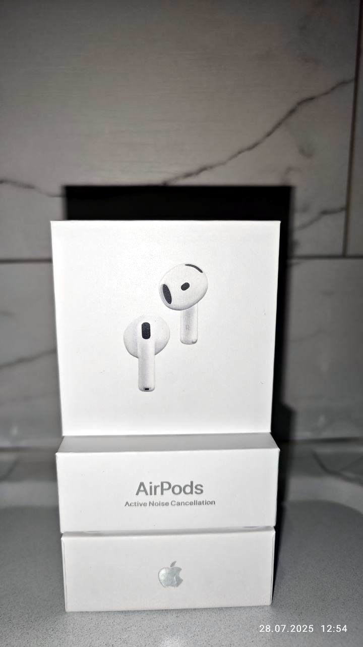 TWS Гарнитура Bluetooth Apple AirPods 4 ORIG (гироскоп,шумоподавление) вкладыши Белый