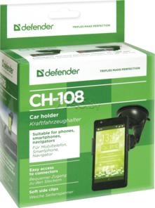 Держатель авто Defender, CH-108, Black