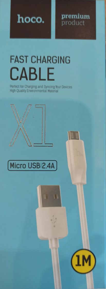 Кабель USB – Micro USB HOCO “Premium” X1 1.0м, круглый, белый