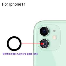 Стекло камеры для iPhone 11  (комплект 2 шт,без ободка+скотч) Черное