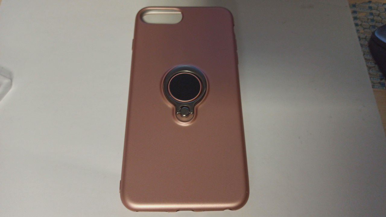 Чехол задняя накладка iPhone 7 Plus/8 Plus, Ring, держатель под палец розовое золото