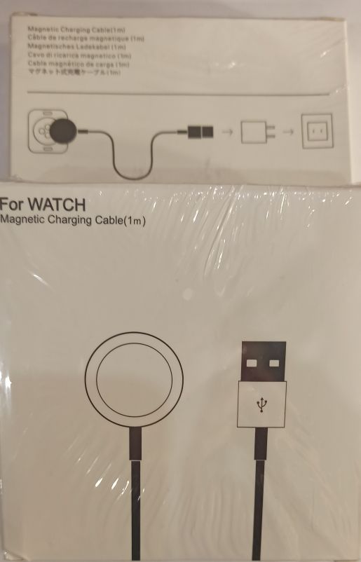 Беспроводная сетевая зарядка для Apple Watch с магн. крепл. длина 1м (белый)