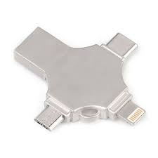 USB-флеш 128GB 3.0 метал 4 в 1,OTG micro/ type-c/ 8-pin