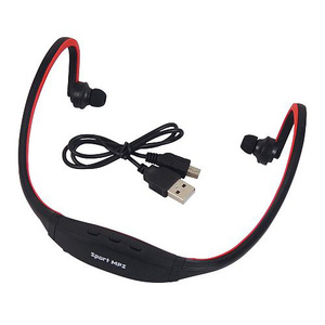 Спортивные наушники для бега со встроенным MP3 плеером SP-100 (FM радир, слот microSD + кабель заряд