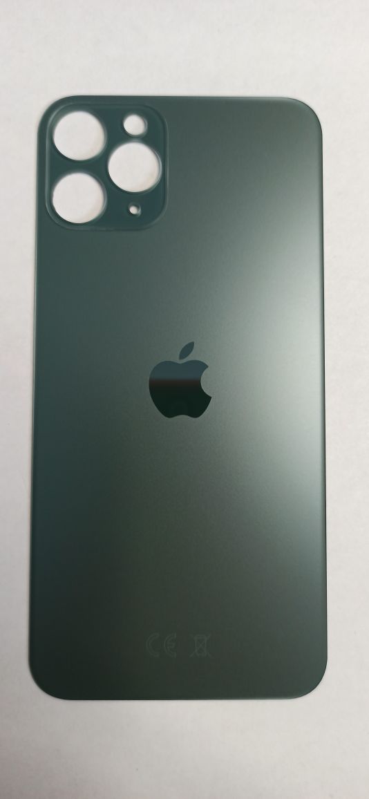 Задняя крышка для iPhone 11 PRO тёмно-зелёный (стекло, широкий вырез под камеру, логотип)