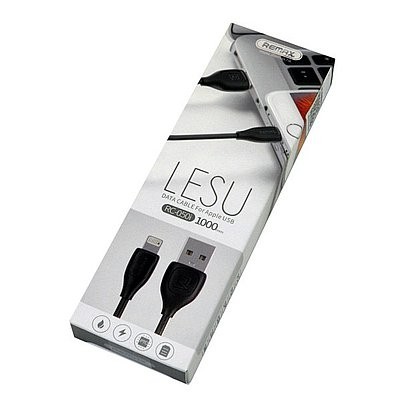 Кабель USB – Lightning ( 8 pin для iPhone ) Remax RC050i Lesu, 1.0м, круглый, 2.1A, силикон, чёрный
