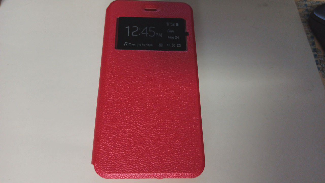 Чехол книжка iPhone 7 Plus/8 Plus с окном, на магните, цвет: красный