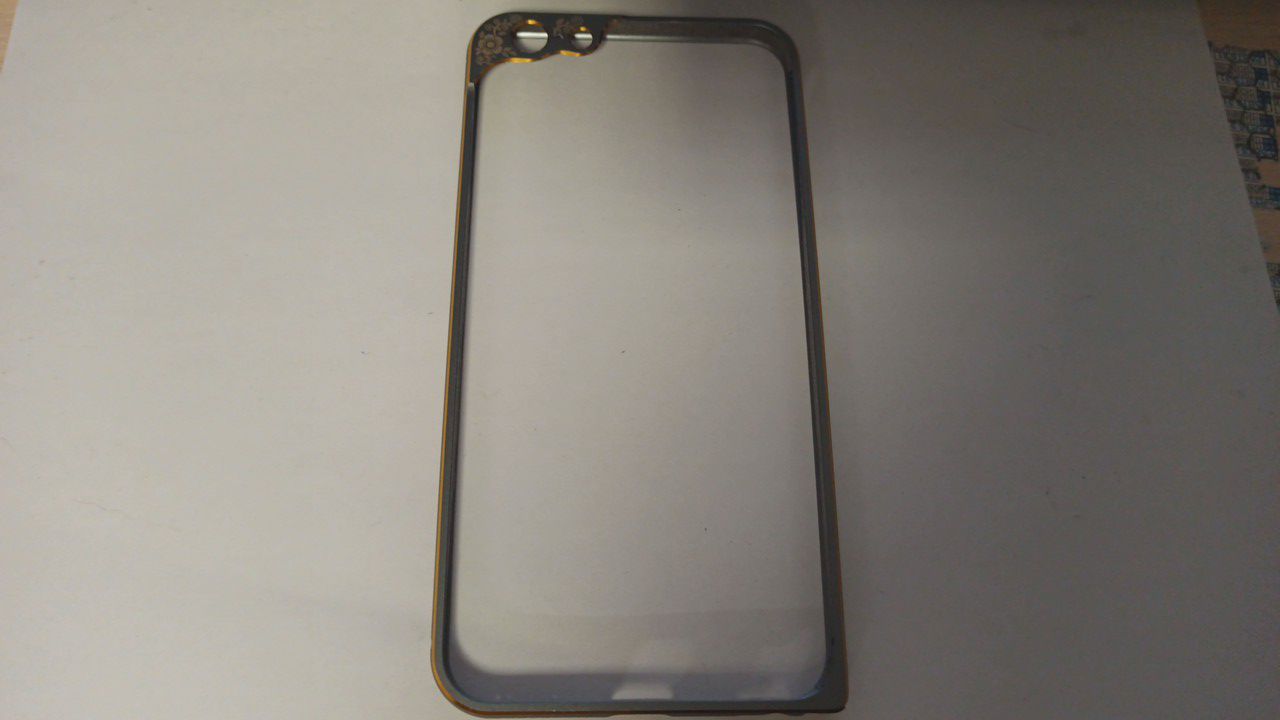 Чехол бампер iPhone 6 Plus/6S Plus (5.5) узоры, металлический, цвет: серый