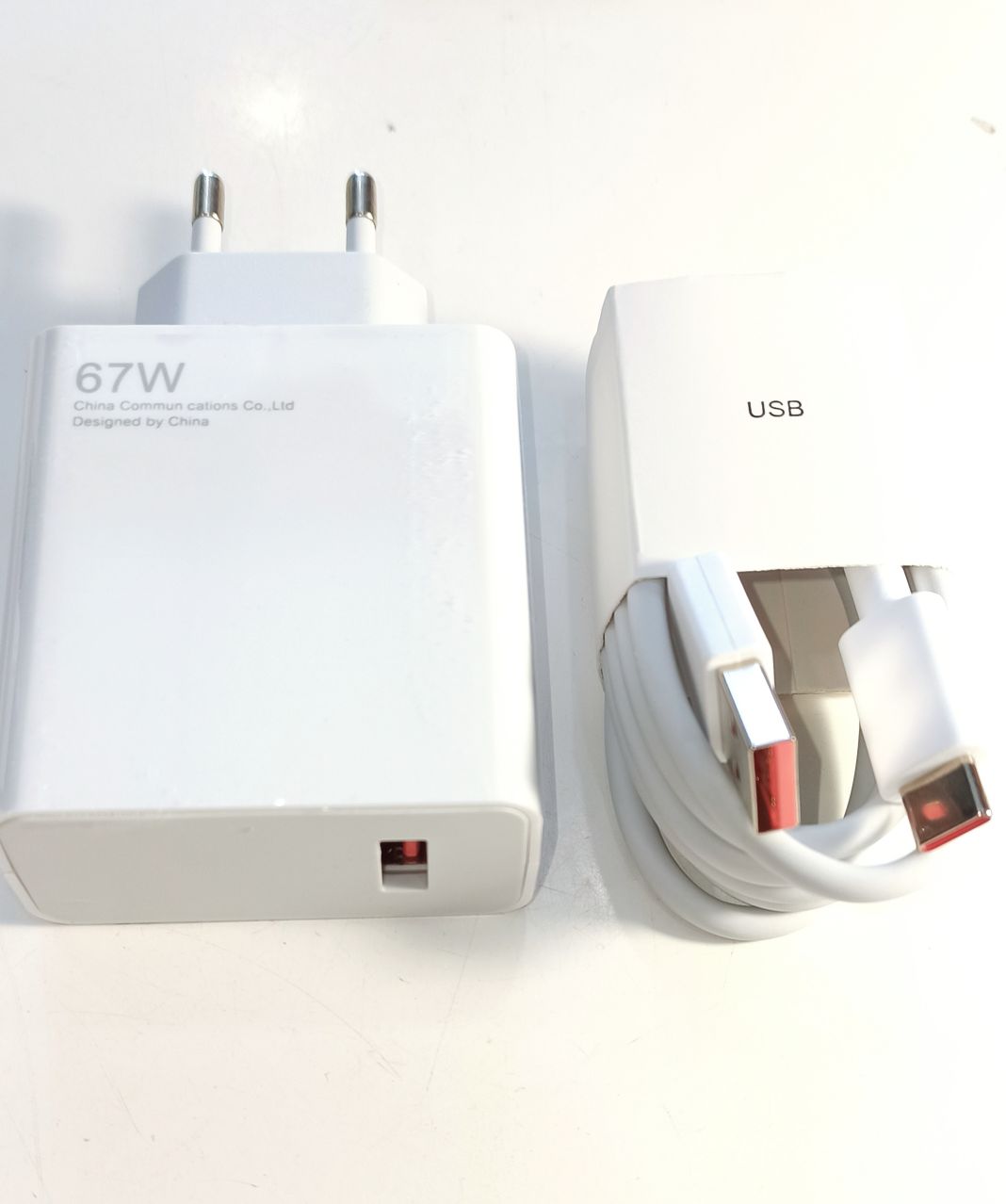 Сетевое зарядное устройство для Xiaomi Turbo Charger (67W, QC3.0, кабель Type-C с чипом IC) Белый