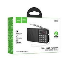 Портативная радиостанция Hoco HI50 Черный (Bluetooth: 5.3; FM87,5 МГц-108 МГц, AM520-1710 кГц;Поддержка TF-карт и USB,3,5 мм)